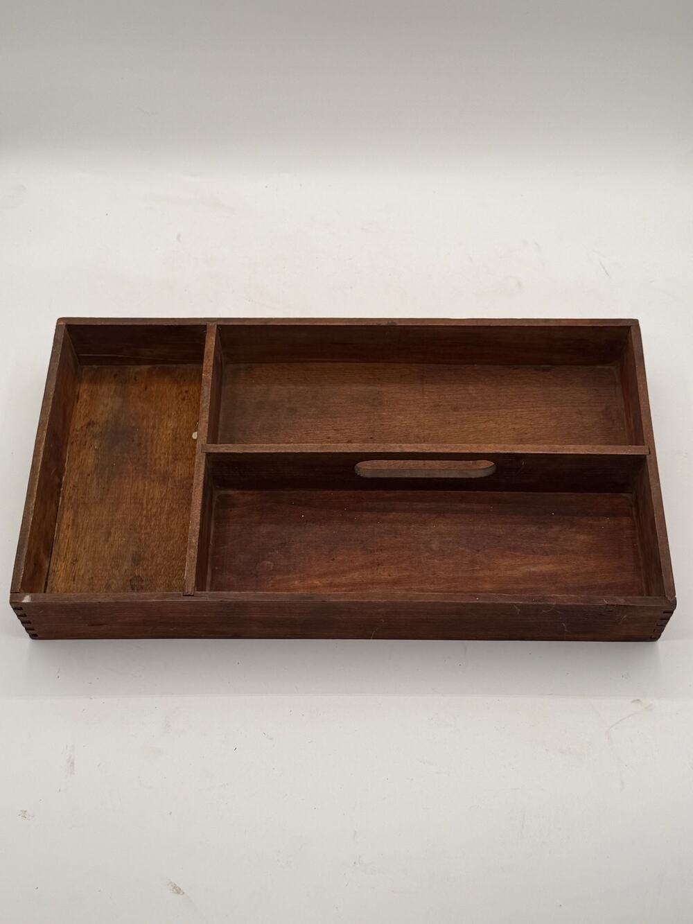 Vintage Rustic Wooden Desk Organizer Tray - 15” Long by 9” Wide